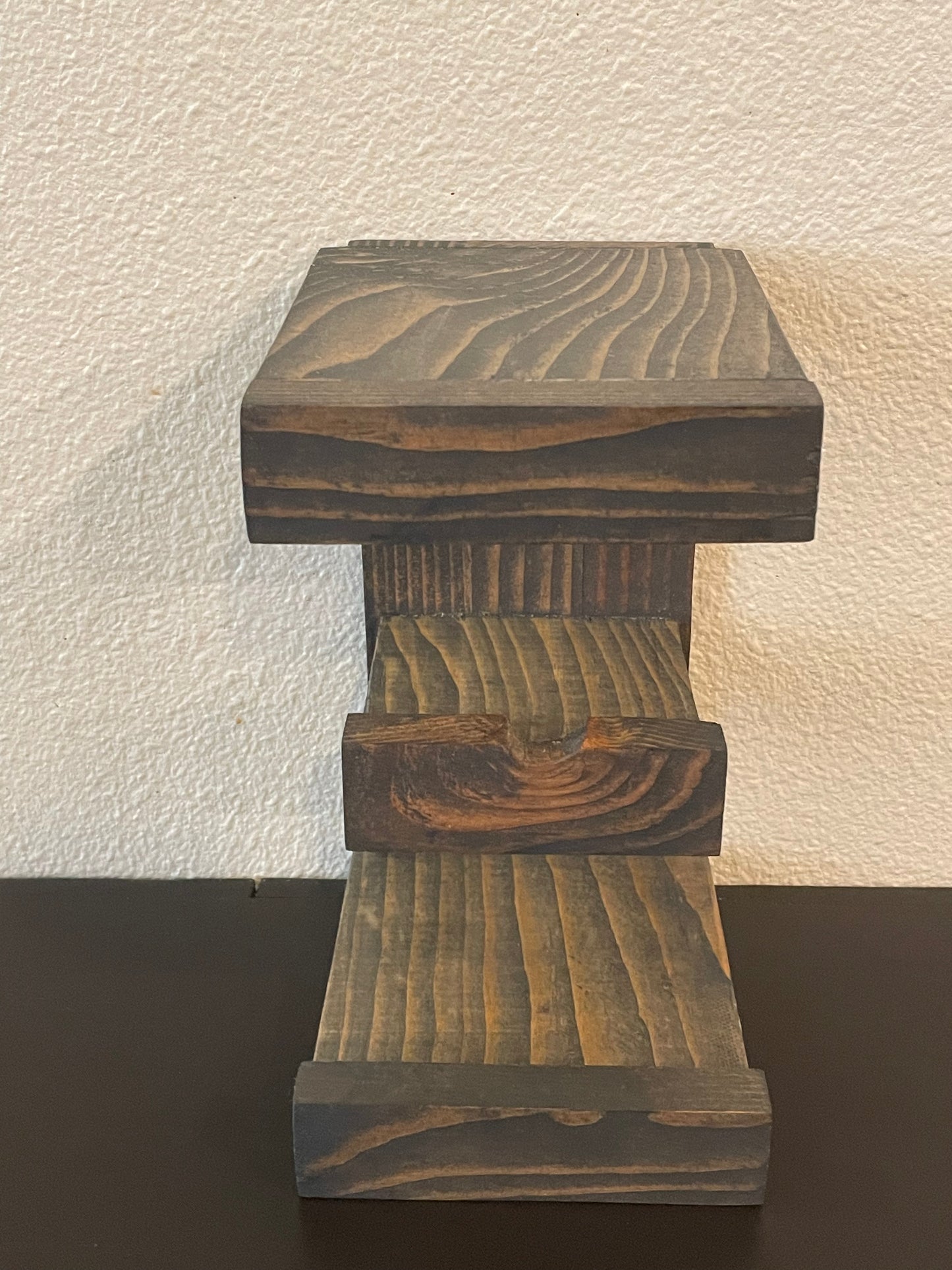 Fine Craft: Aged Fir Three Tier Desktop Display with Cedar Backing