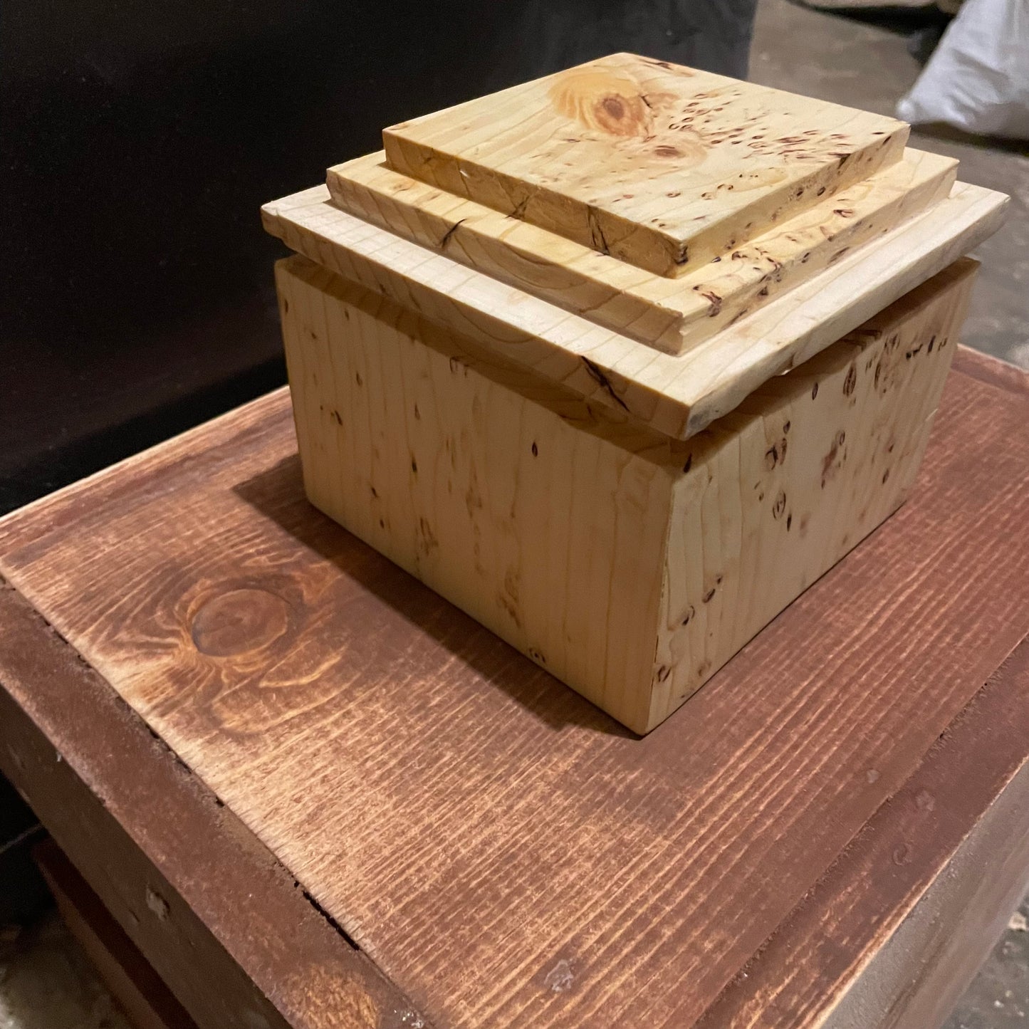 Custom Freckled Pine Toss Box