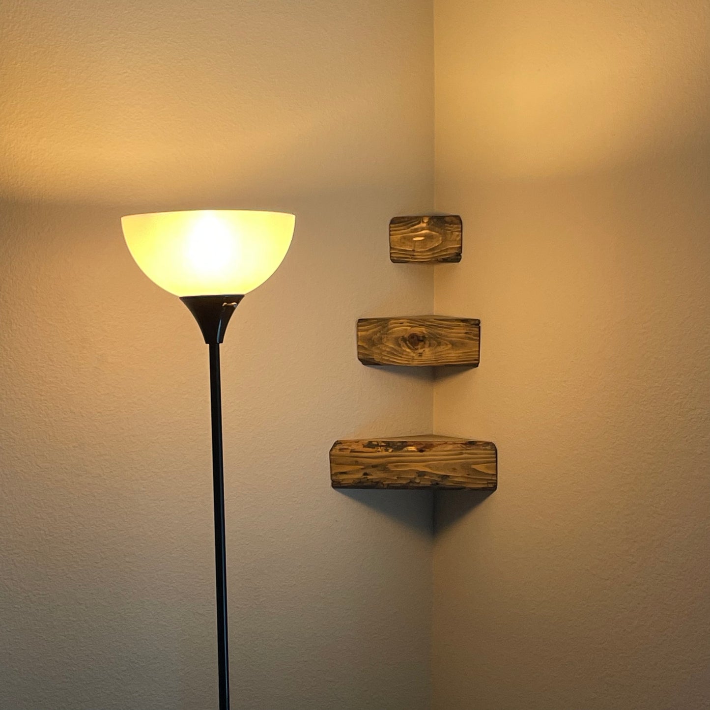 Aged Fir Floating Shelving Trio
